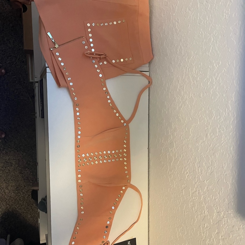 NBD Orange Studded Two-Piece Set
